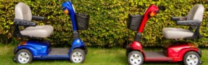 Red & Blue Mobility Scooters — Mobility Shop In Tweed Heads, NSW