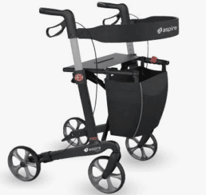 Rollator Aspire Vogue Carbon Fibre Black — Mobility Shop In Tweed Heads, NSW