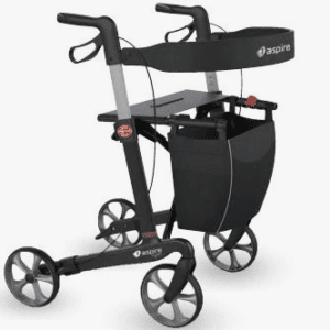 Rollator Aspire Vogue Carbon Fibre Black — Mobility Shop In Tweed Heads, NSW