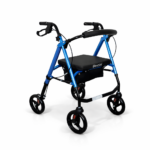 Rollator - Seat Height Adjustable Quad Walker - Blue - SWL 140kg