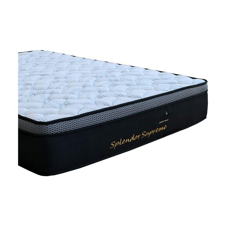 Avante Splendor Supreme adjustable bed mattress in black and light gray with a quilted top, shown in a three-quarter view.