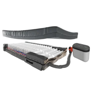 Enable Lifecare Elata E700 alternating air mattress with EP20AU pump, front three-quarter view