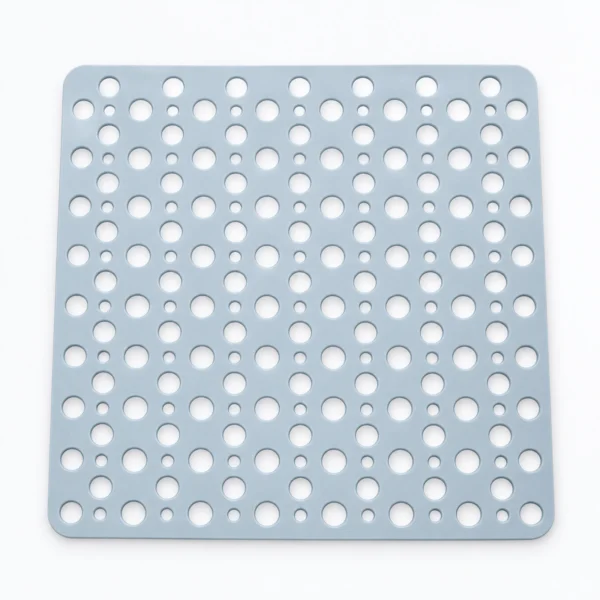 A light gray perforated square panel with evenly spaced circular holes, shown on a white background.